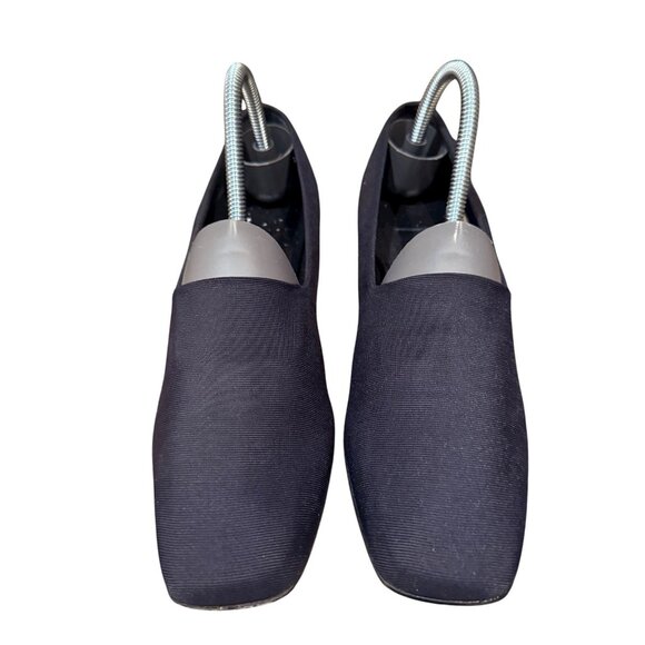 Vintage EVAN-PICONE Minimalist Black Ribbed Fabric Pumps Heels 6.5 M - Picture 2 of 5